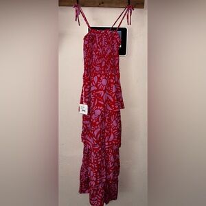 Chelsea & Violet Red and Purple Floral Kids Dress